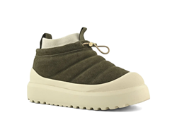 HOODY SNEAKER IN PELLE IMBOTTITA MILITARY